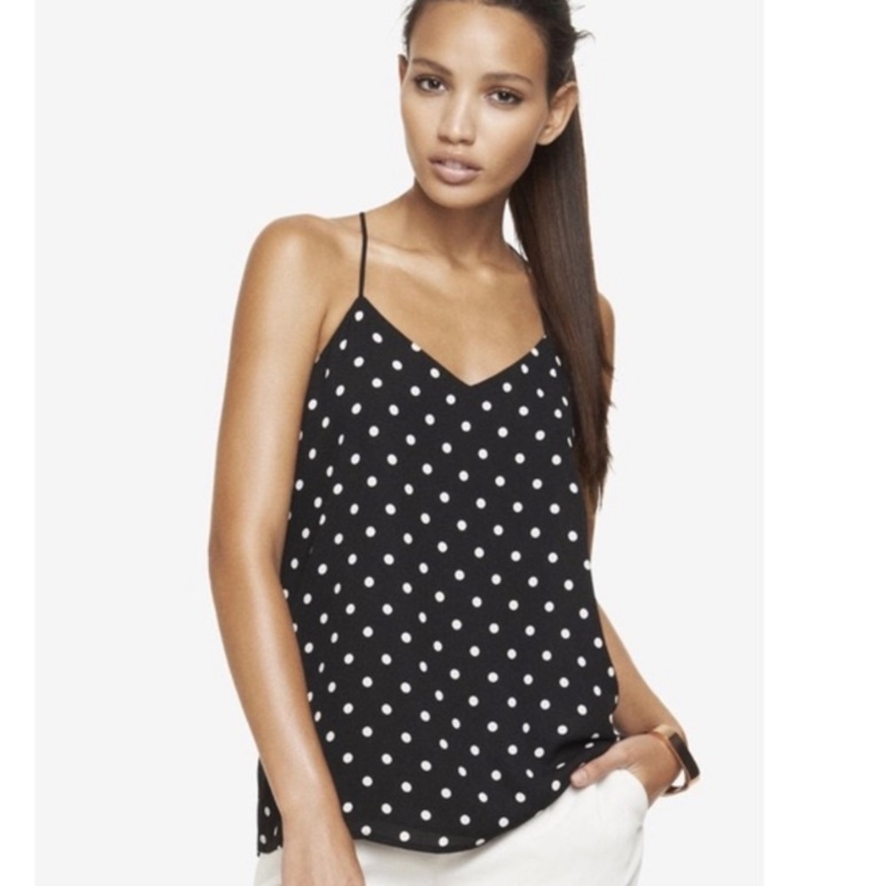 Express Black and White Polka Dot Tank